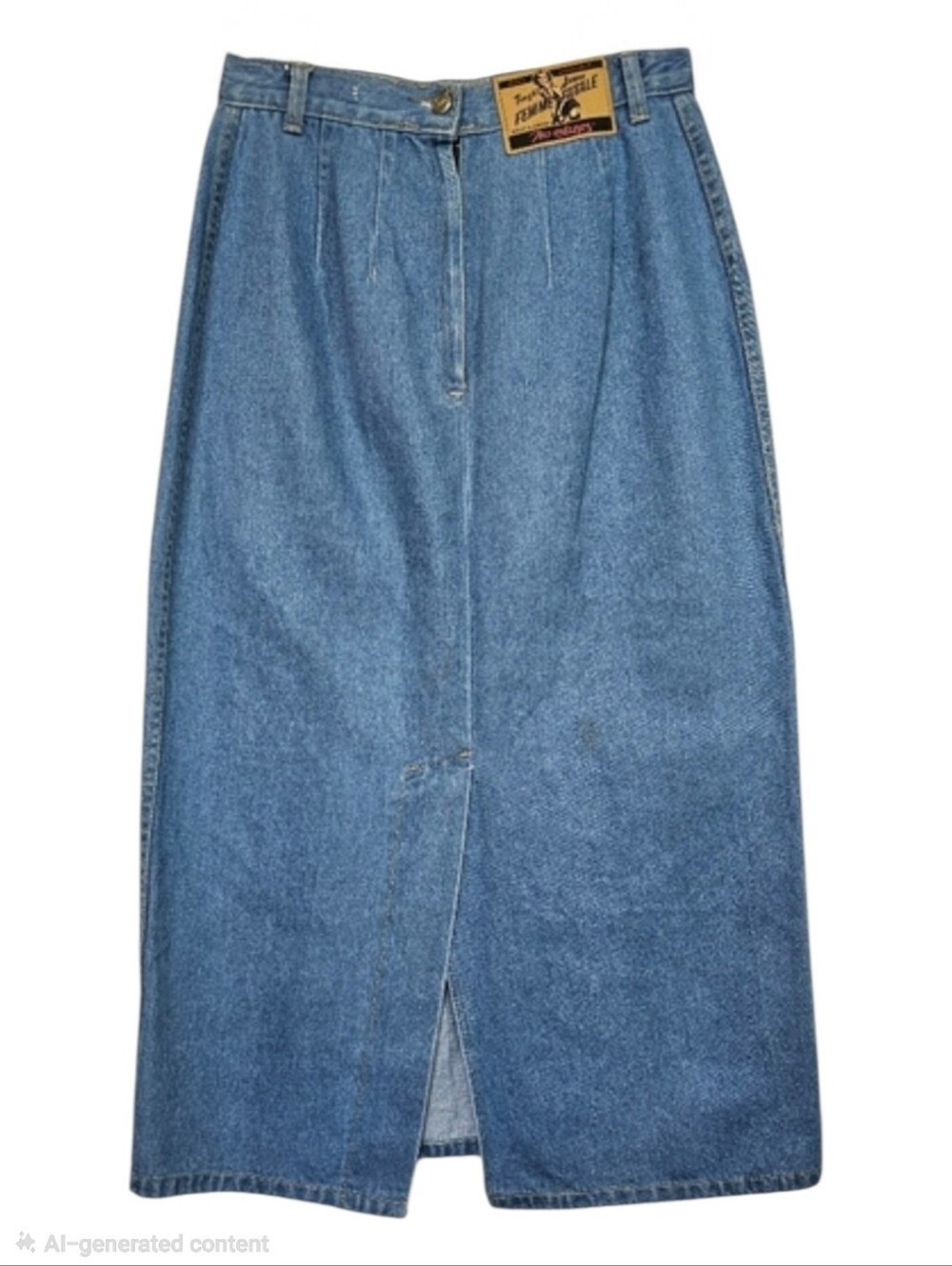 Vintage No Excuses Femme Fatale Light Wash Midi Denim Skirt Sz 9/10‎ *READ